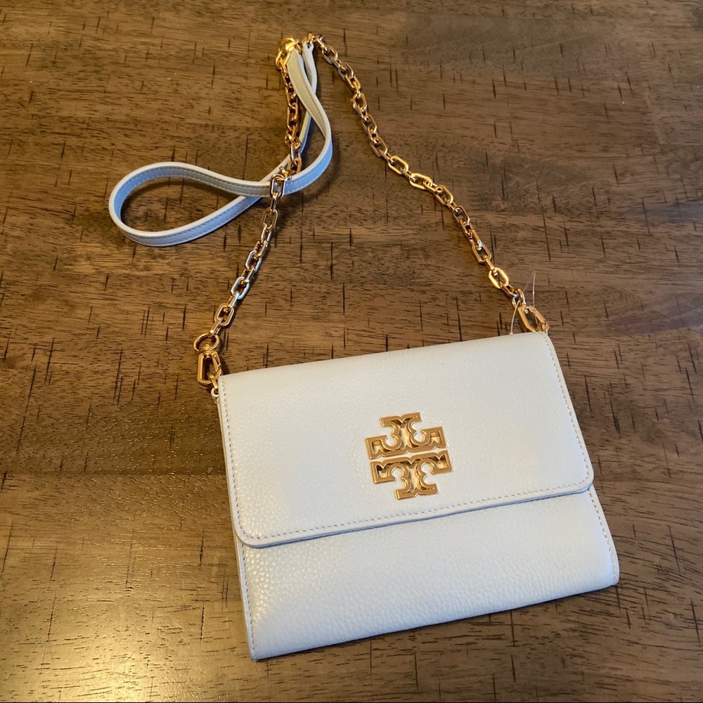 NWT Tory Burch Leather Crossbody in Light Blue